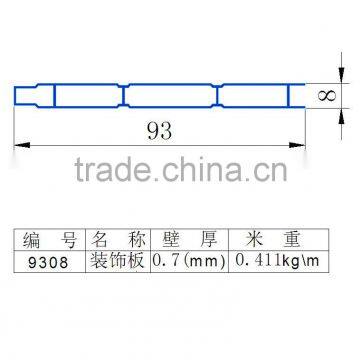 9308 alumium profiles 6063 T5 for decorative sheet