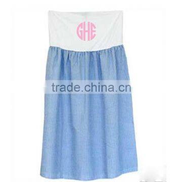 Monogrammed Seer Sucker Bathing Suit Coverup