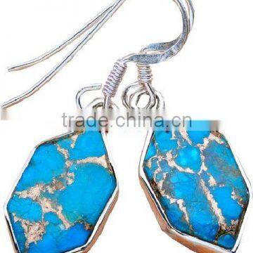 Amethyst Cut Earring Blue Copper Turquoise Jewelry Supplier Wholesale Silver Jewellry Gemstones Earrings