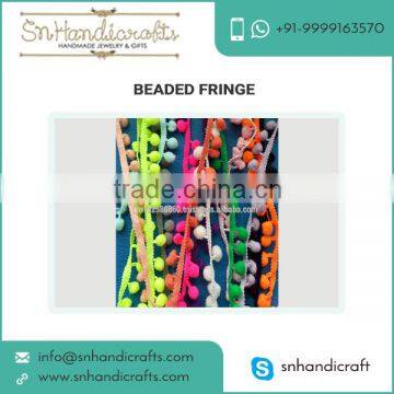 Elegant Looking Pom Pom Bobble Trim Braid Fringe