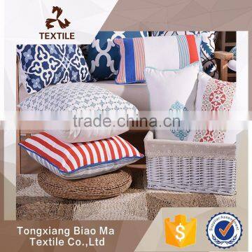 Tongxiang professional textile products manufacturer custom logo cushion cover fabric ready made cushion cover with zipper