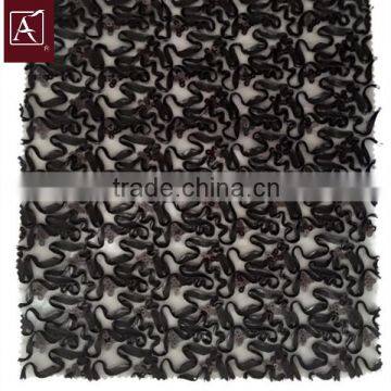 AXF-F1641 hot sale black cording embroidery Fabric with best price
