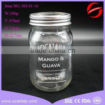 factory wholesale embossed glass mason jar for fruit canning