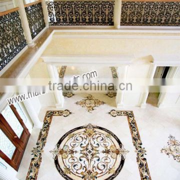 Beautifully Decorated Designed White Marble Inlay Luxurious Floors