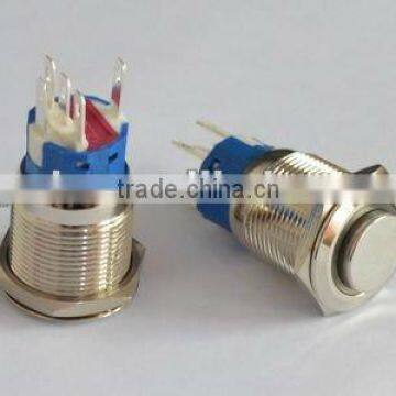 19mm ring led push button switch with high flat head