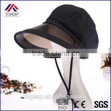 Wide Plastic Brim Hat Sun Ribbon Hat