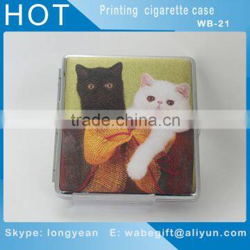 Leather Decorative Pattern Metal Cigarette Case