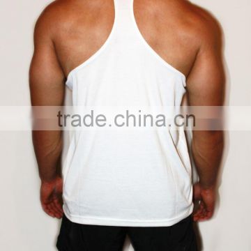 100% cotton Y-back mens gym singlet with custom printing,Top quality wholesale gym singlets