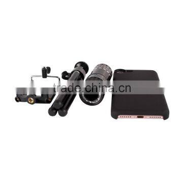 Factory Price 12X Zoom Camera Lens With Back Case And Tripod For iPhone 7-- Manual Focus Adjustment Telephoto Lens