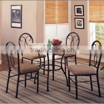 Black Metal Dining Table and Chairs