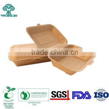 Eco Friendly Biodegradable Wheat Straw Disposable Paper Bento Lunch Box