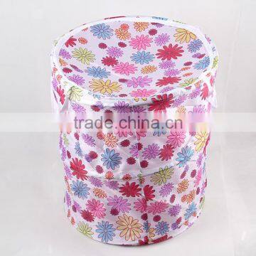 2016 Hot Sell Floral Print Cloth Storage Basket/Bin With Zipper