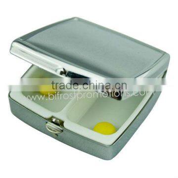 Metal Pill Box (Square-shaped with 2 Compartments)