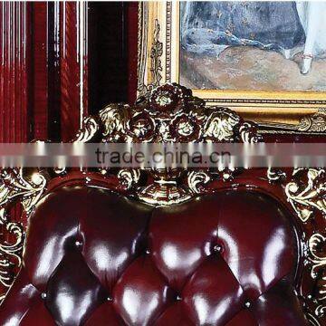 Luxurious American Style Genuine Leather Corner Sofa Set, Elegant Palace Living Room Furniture(MOQ=1 SET) photo-2