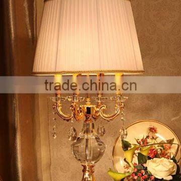 Luxury Clear Crystal Lamp Body Golden Color Four Candles Table Lamp photo-2
