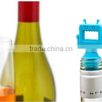 Robot Silicone Wine Stopper,Wine Saver,Reusable Bottle Cap photo-2