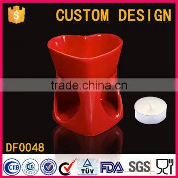 Custom Design Kitchen Craft Heart Shape Red Mini Ceramic Cheese Chocolate Fondue Set photo-2
