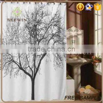 Waterproof Polyester Shower Curtain 12 Plastic Hooks photo-2