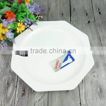 12 Inch Polygon White Porcelana Dinner Dishes Plates Low Pirce Ceramic Plate Restaurant photo-2