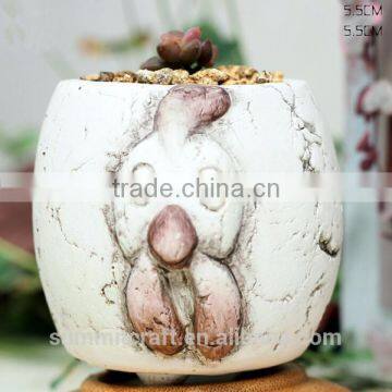 Mini White Zodiac Animal Decorative Succulent Ceramic Flower Pots photo-6