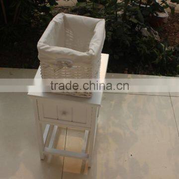 White Wooden Wicker Chest of Drawers ,Wooden Storage Chest photo-5