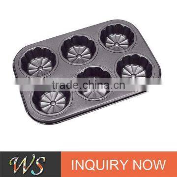 6 Cups Non-stick Carbon Steel Cupcake Bakeware