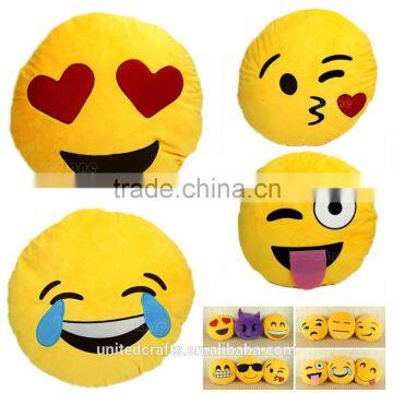 NEW EMOJI SMILEY EMOTICON YELLOW ROUND CUSHION PILLOW STUFFED PLUSH SOFT TOY UK photo-2