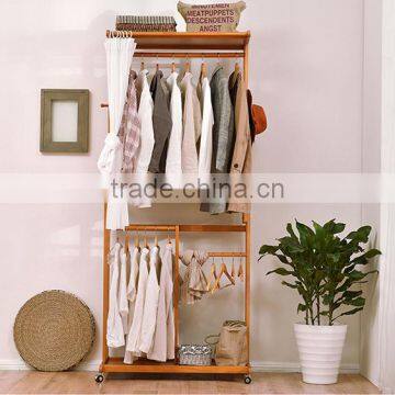 cabinet type wooden coat hanger wooden clothes rack for bedroom