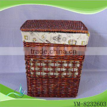 2015 cheap wicker woven grey laundry basket with 100%handmade