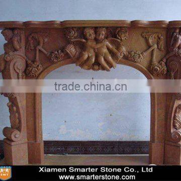 Red Marble Fireplace Surround