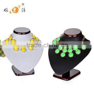 Wholesale jewelry display neck stand leather 18cm tall