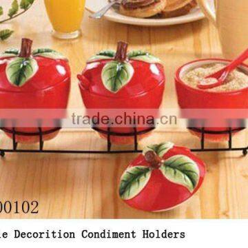 Apple Decoration Condiment Holders