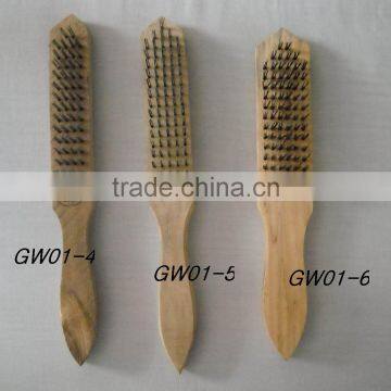 Polishing wooden handele steel brush