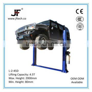 Double Lock Dual Cylinder Hydraulic 4.5T Economical Floor Plate Twin Column Car Lift