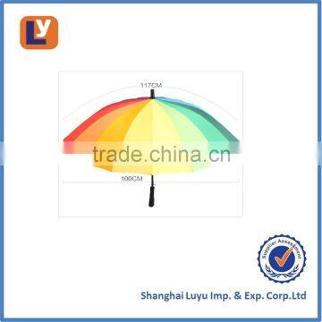 27" Golf Rainbow 24ribs Umbrella in Pongee Fabric Umbrella to South America photo-3