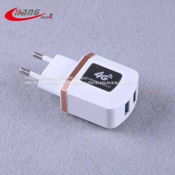 New model Changhua 2 USB cell phone charger with OEM logo metal plate