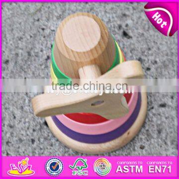 Best Design Colorful Rainbow Tower Wooden Baby Stacking Toys W13D110 photo-5