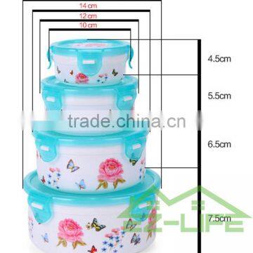 BPA Free Microwavable Refrigerator Round Plastic Food Storage Container With Lids photo-3