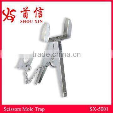 Scissors galvanized steel mole trap tunnel gopher trap SX-5001