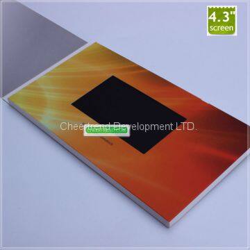 Brand new marketing video in print, video lcd brochure card, factory video brochure 4.3 inch