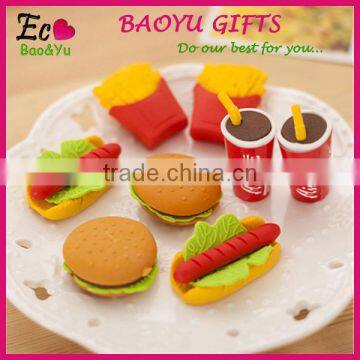 3D Hamburger Shaped Eraser Cartoon Food Eraser