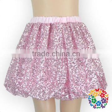 Adorable Pink Color Children Mini Skirts Girls Wearing Short Sequined Skirts Baby Girls Tulle Party Evening Skirt