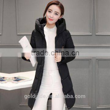 Korean Women Long Hooded Cotton Padded Jacket Slim Down Jackets Women 2016 Winter Coat