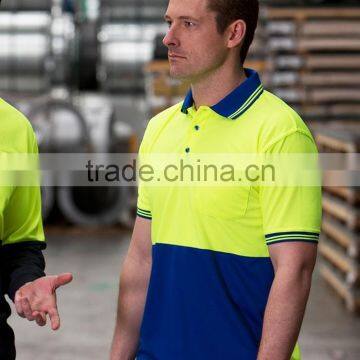 hi-vis high visibility wholesale men's workwear safety polo t shirt hi vis t shirt