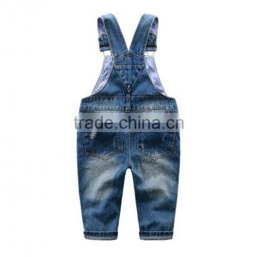 New Style Kid Overalls Boys Ripped Jeans Denim Pants 2017 photo-2