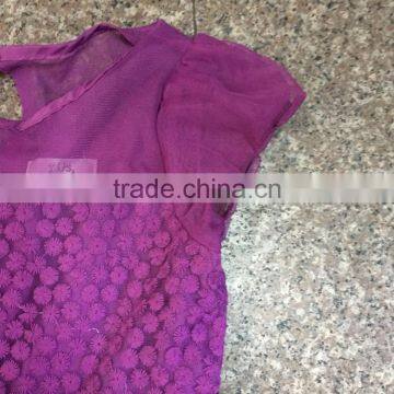 Girls' Stocklots Latest Designs Purple Fancy Party Dress photo-3