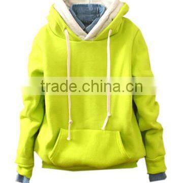 2 player Color Block hooded Style Slim Thicken winter warm Hoodie for ladies