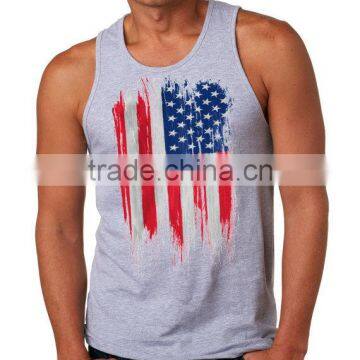 Mens American Flag Tank Top High Quality 100% Combed Cotton Jersey Tank USA Flag Tank Top Mens Clothing China Manufacturer