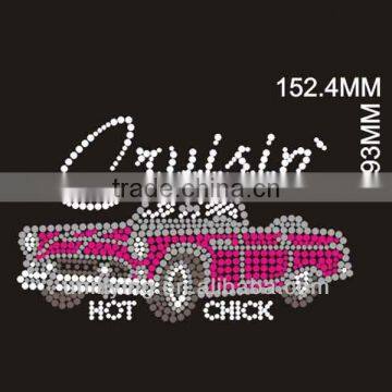 Hot racing car hotfix rhinestone transfer