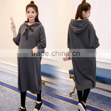 winter long hooded with pure wool dress thickening of pregnant women